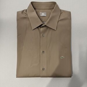 Lacoste Men's Brown button down  Shirt- 2XL/46